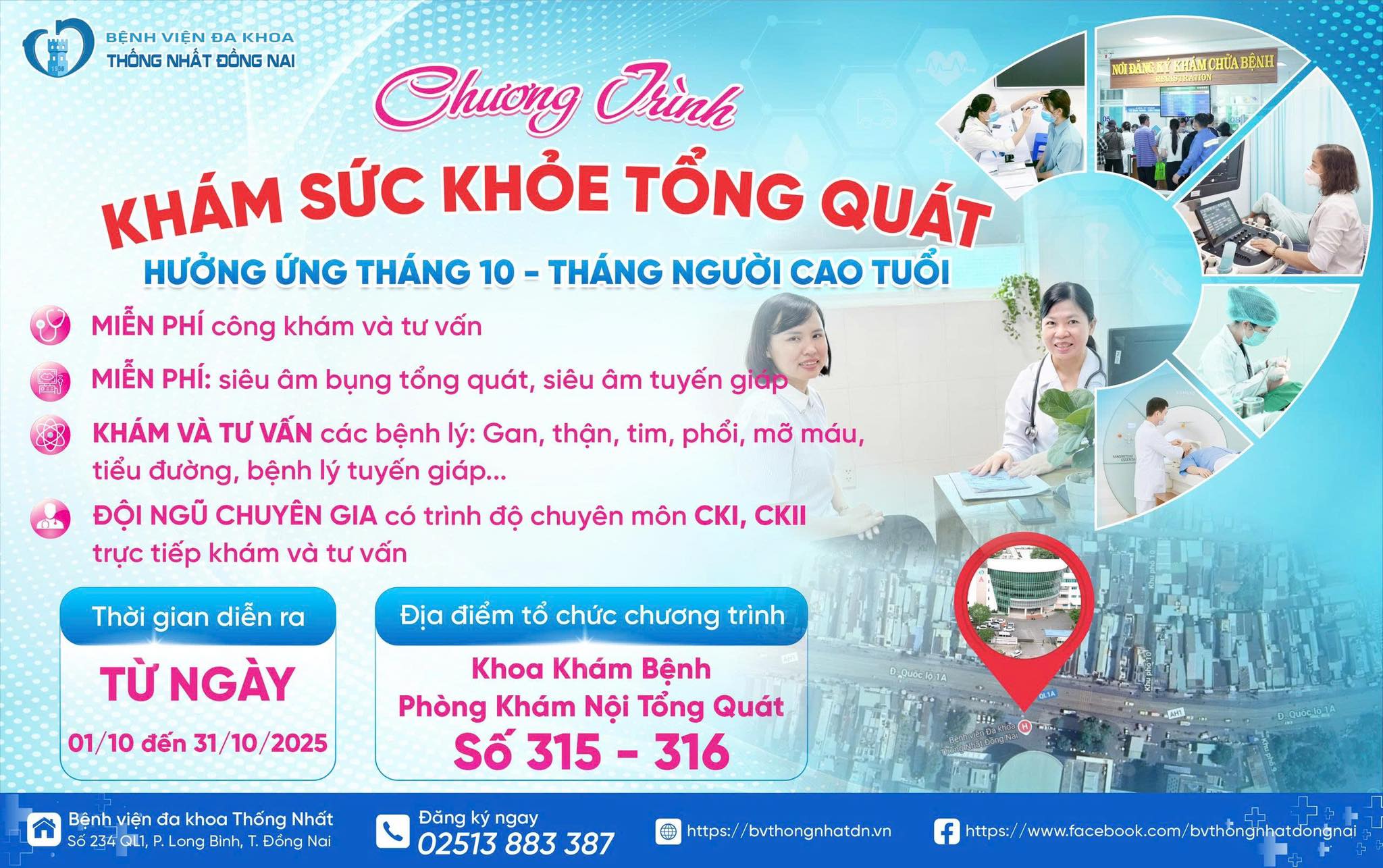 BỆNH VIỆN ĐA KHOA THỐNG NHẤT ĐỒNG NAI TRIỂN KHAI HOẠT ĐỘNG KHÁM SỨC KHỎE TỔNG QUÁT MIỄN PHÍ CHO NGƯỜI CAO TUỔI 